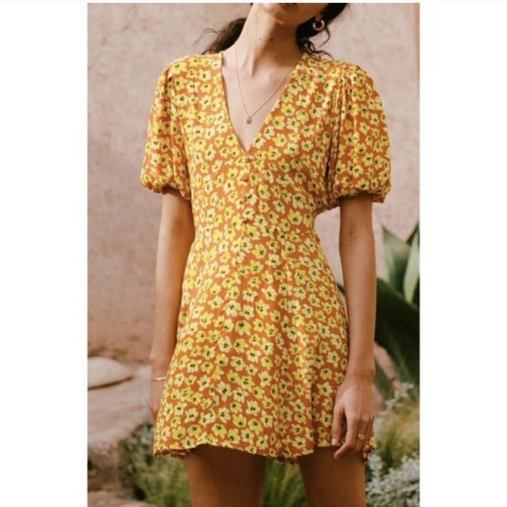 Faithfull The Brand Ilia Floral Puff Sleeve Dress